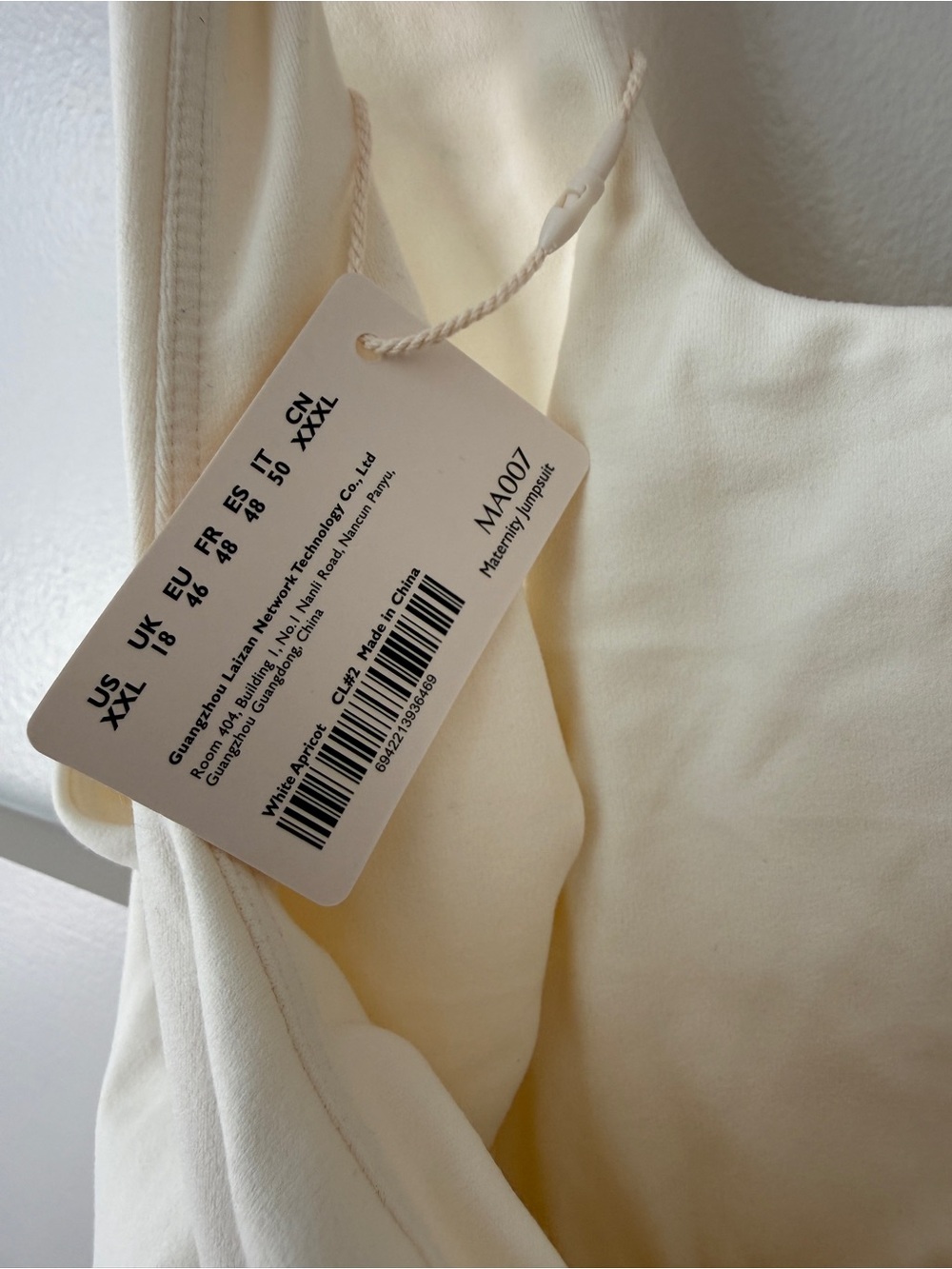 Cream Tank Maternity Jumpsuit Romper - Picture 4 of 4